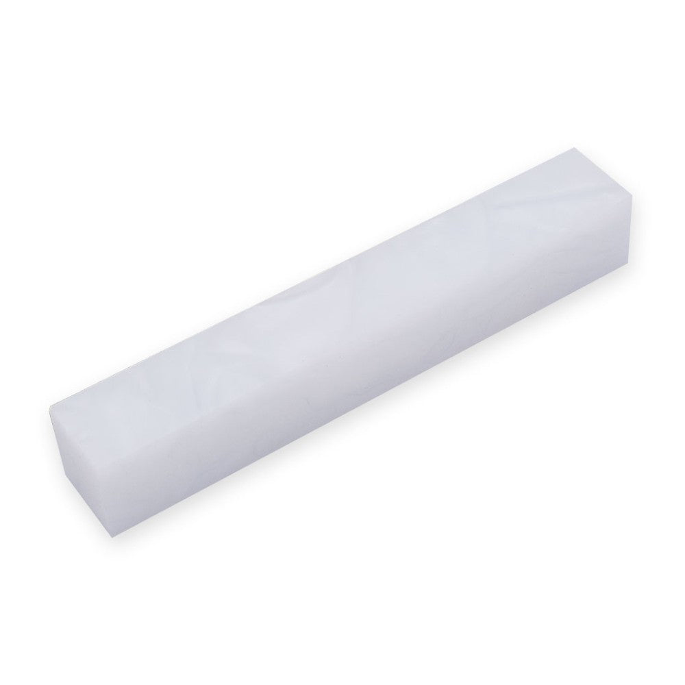 Pen blank - Acryl - 130x20x20 mm - Weiß mit transparenter Linie - Pfeifenecke